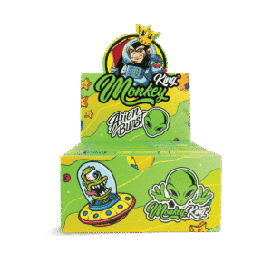 Monkey King Rolling Papers & Tips: Alien Burst - King Size Unbleached (24 Pack)