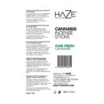 Haze Cannabis Incense Sticks: Pure Fresh Cannabis (6 Pack) - Image 2