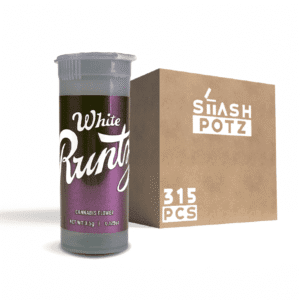 Stash Potz + Label Roll: Purple Pot - White Runtz (315pcs Carton)