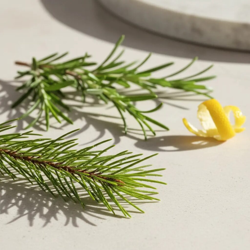 Pinene terpene profile with fresh herbal and citrus flavour pairings