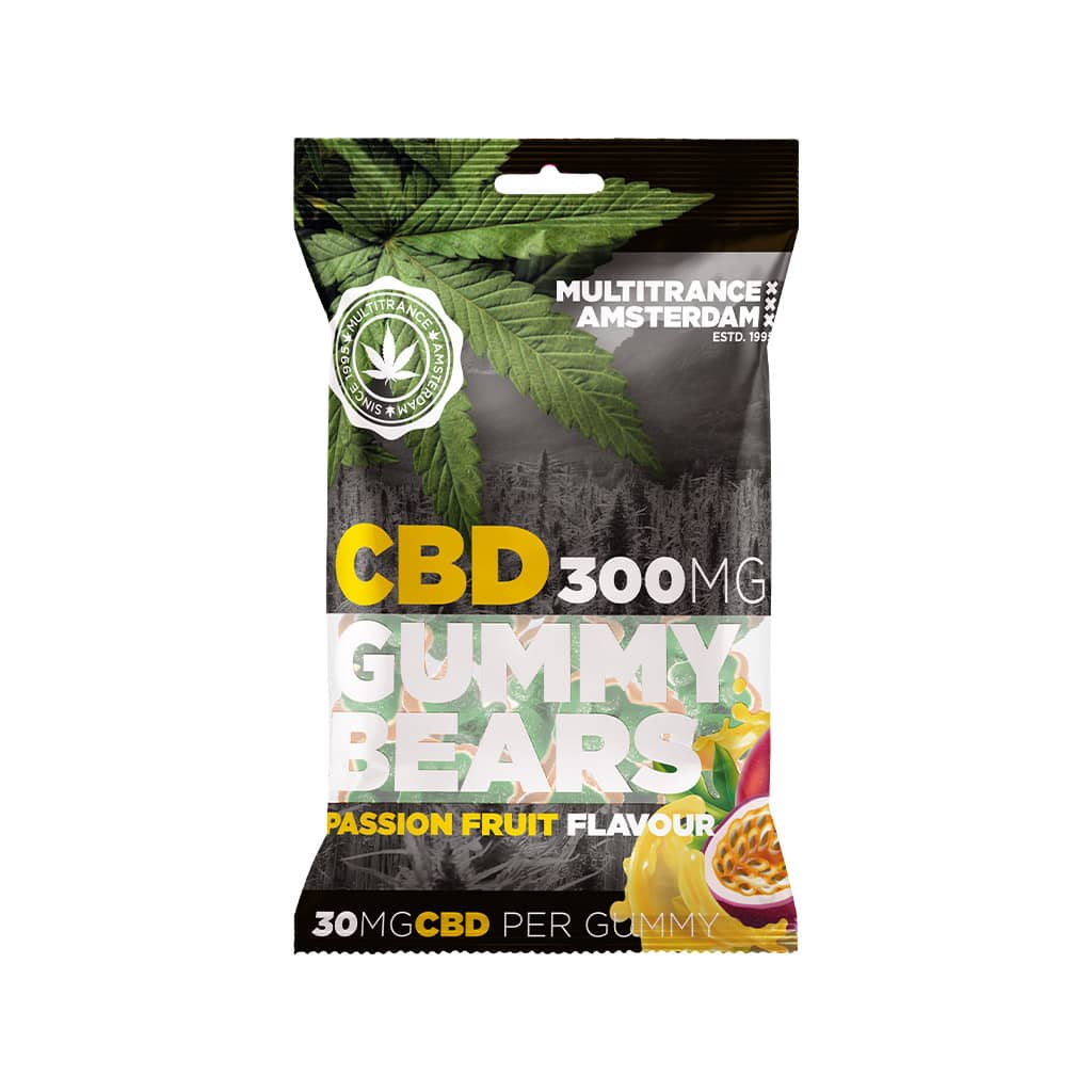 CO-MUL-GUMBCB-PASI-FRUI-U01 Multitrance CBD Gummy Bears: Passion Fruit - 300mg - Image 1