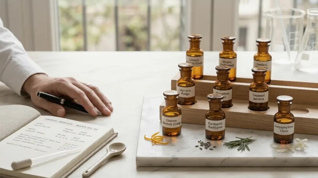 botanical terpene sample comparison with natural elements for vape and distillate formulation