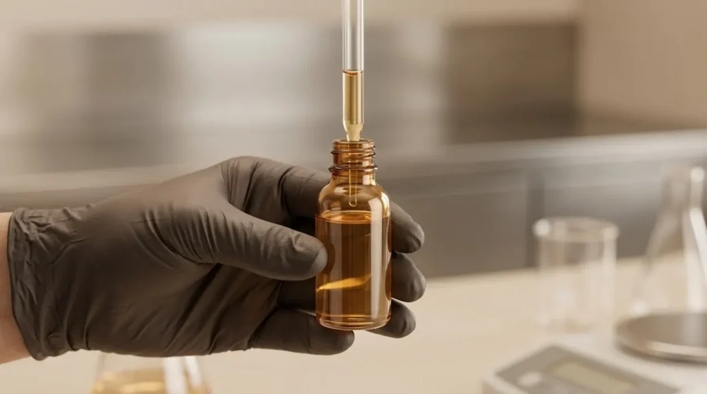 buy terpenes in Europe terpene liquid in glass vial with dropper close up