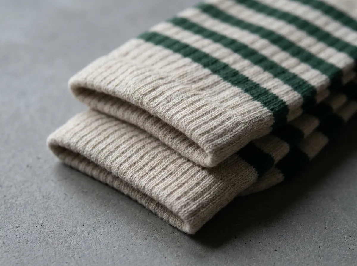 Custom branded socks cuff detail produced for white label clients