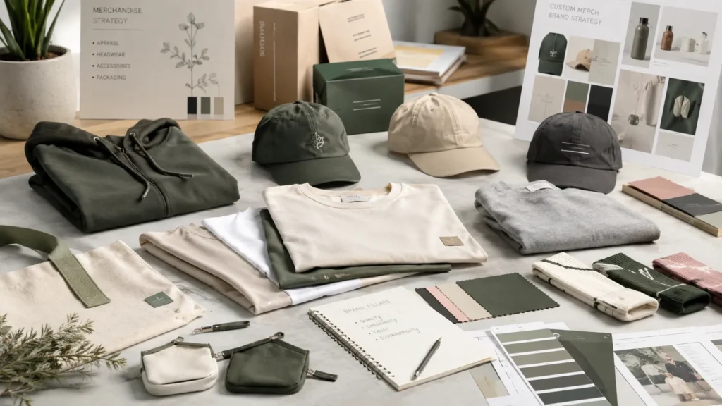 Custom merchandise planning for cannabis and CBD brands with apparel, headwear and accessories