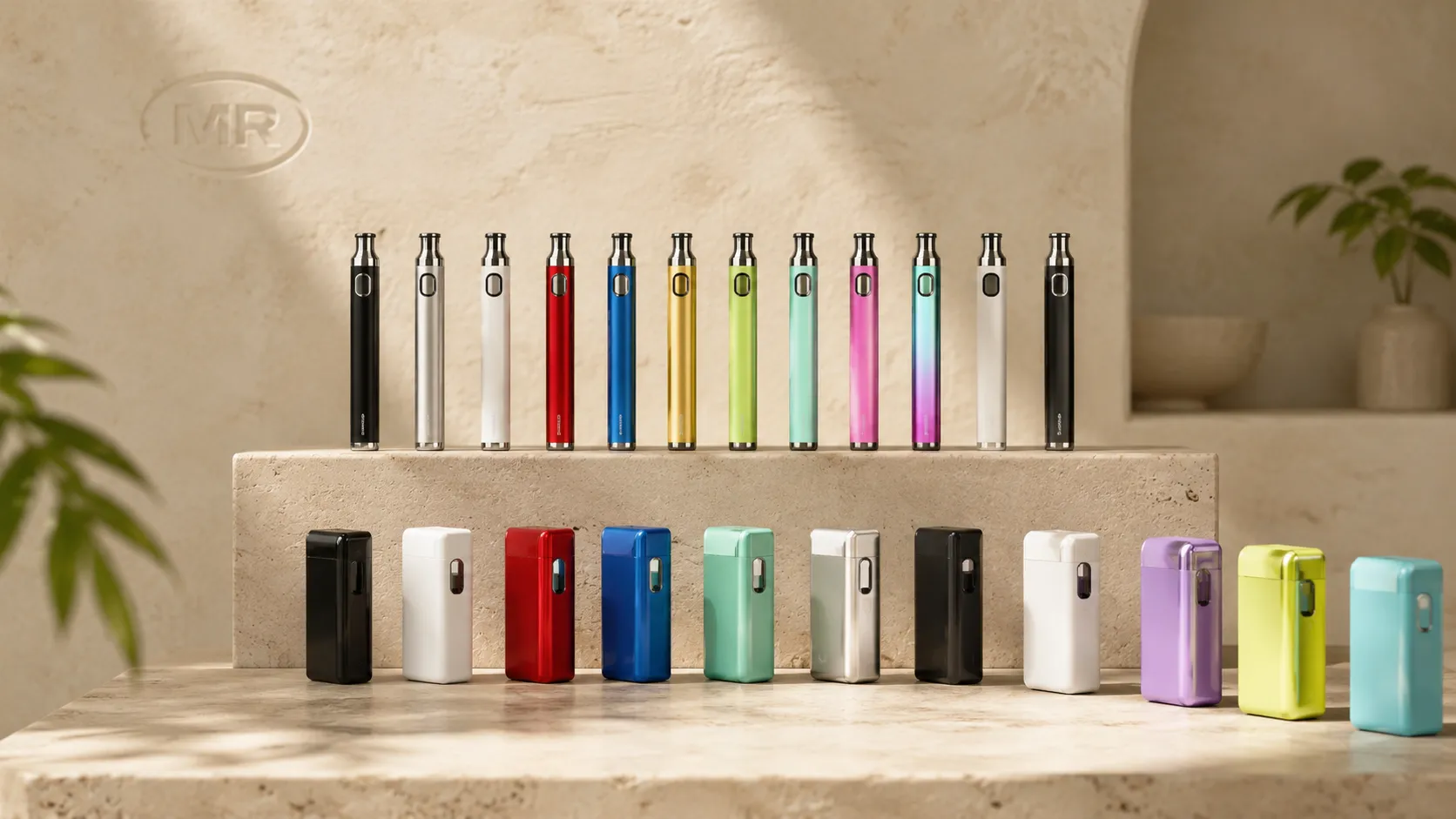 Full range of custom vape batteries including slim 510 pen batteries and compact box batteries