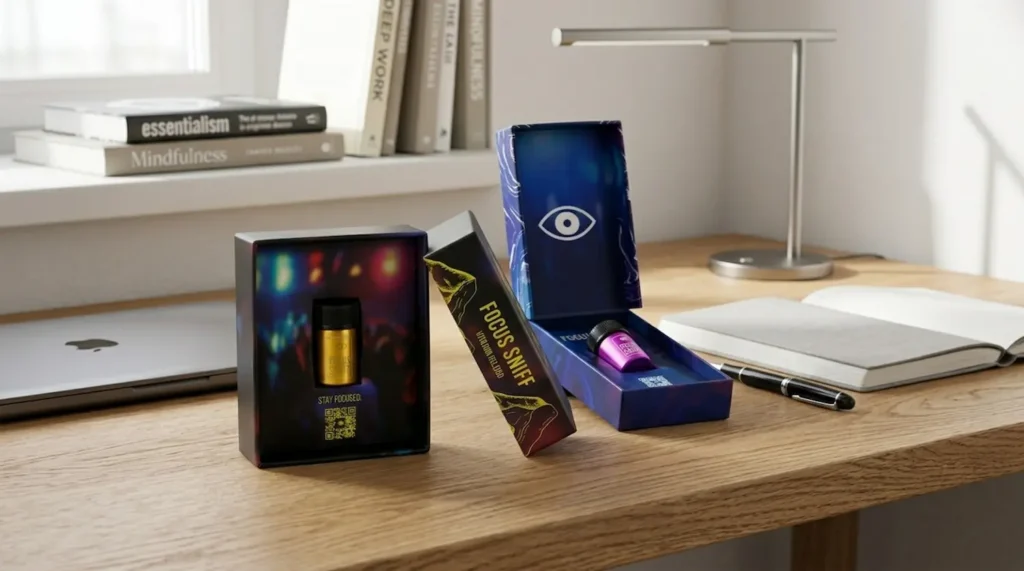 Best Focus Sniff flavours shown with Focus Sniff White Energy and Vitamin B12 for productivity, clarity and daily use