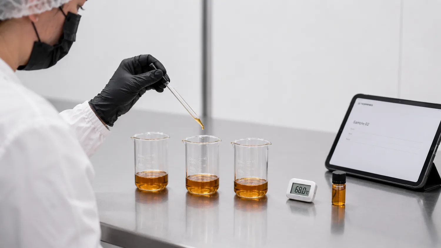 Terpene ratio chart explaining vape oil viscosity changes at different cartridge filling temperatures