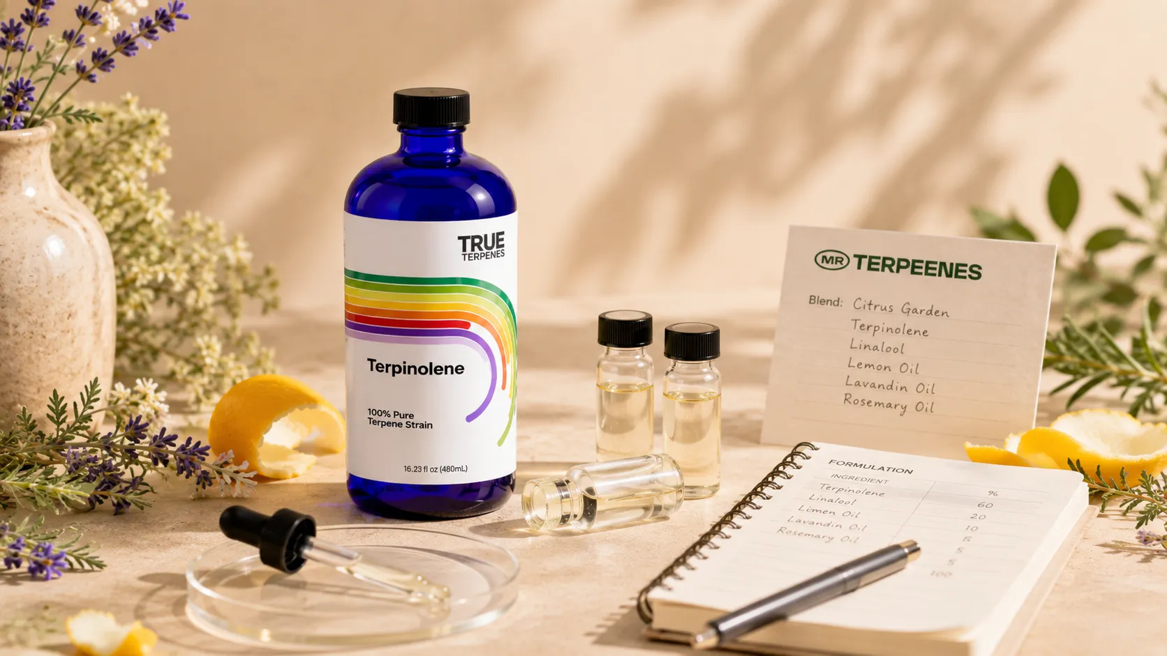 Terpinolene aroma and flavour profile showing fresh, sweet and herbal notes