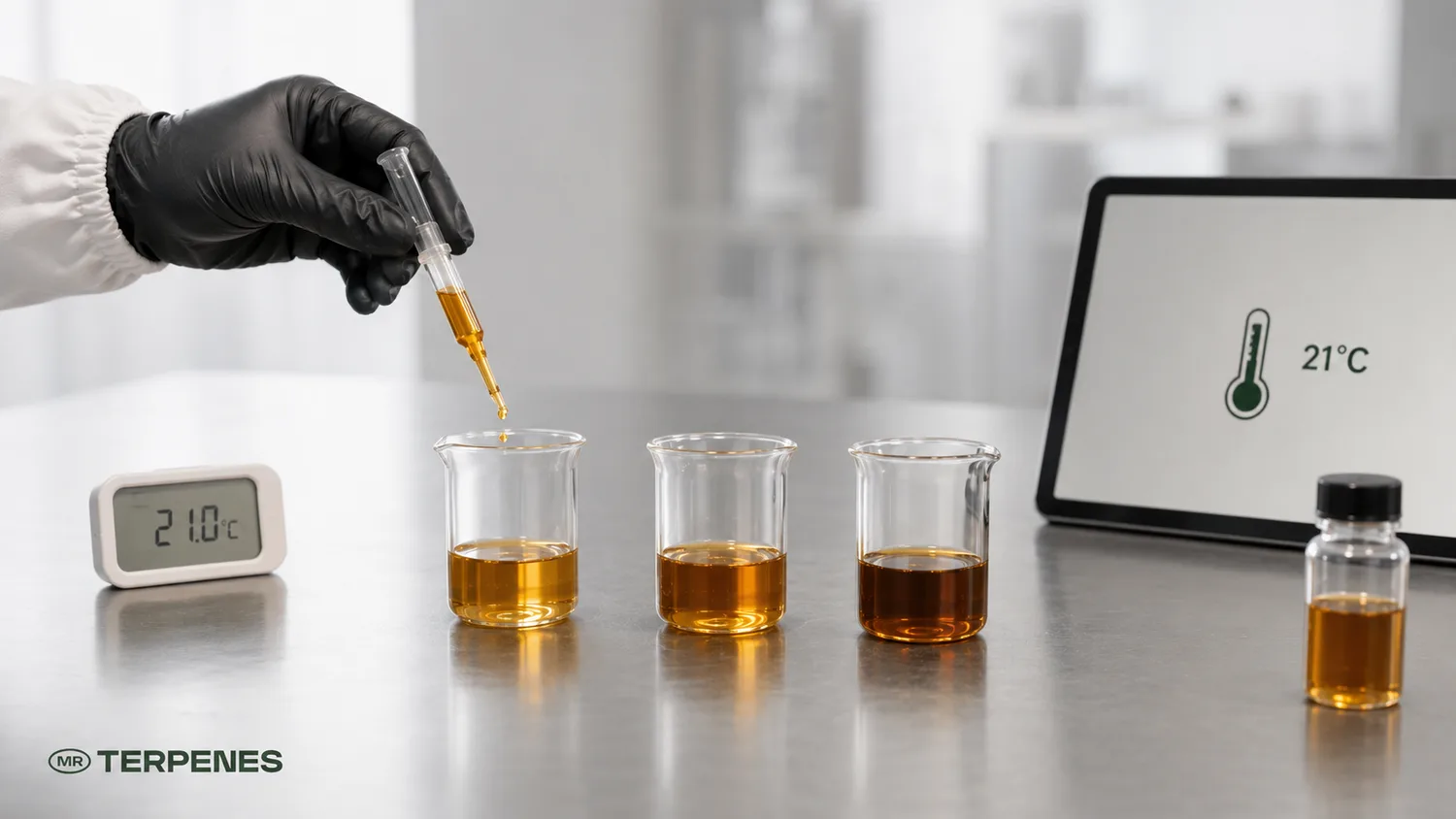Vape oil viscosity and filling temperature calculator setup for cartridge production